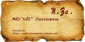 Máté Zsuzsanna névjegykártya