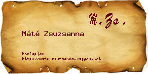 Máté Zsuzsanna névjegykártya